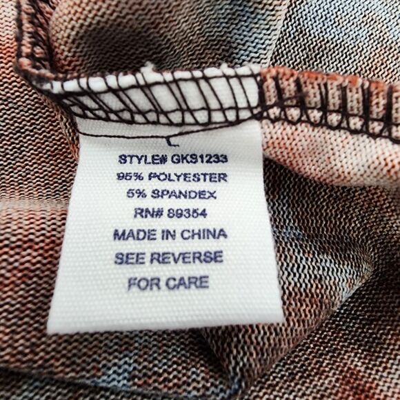 Madison + Hudson Womens Hoodie Large Pullover Tie Dye Red Ivory Retro Sweatshirt - Picture 10 of 11